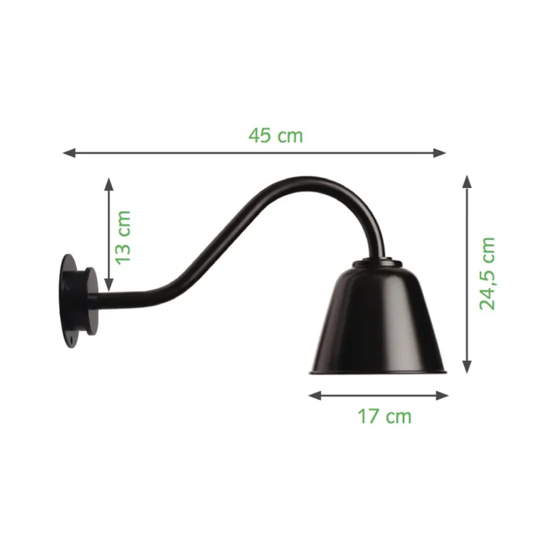 Kleine dänische Außenlampe aus Aluminium Bell