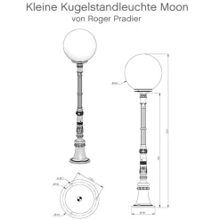 Kleine Französische Kugelstandleuchte Moon