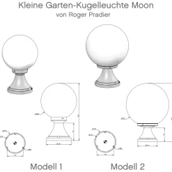 Kleine Garten-Kugelleuchte Moon