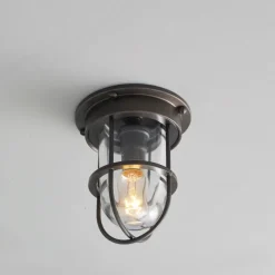 Kleine Kabinendeckenleuchte aus Messing 7203