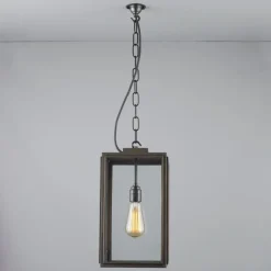 Kleine Kasten-Hängelaterne aus Messing 7638/20
