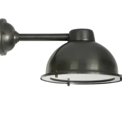 Kleine Messing-Industriestil-Wandleuchte NASSA mit Glasscheibe
