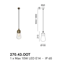 Kleine Messing-Pendelleuchte Drop Mini