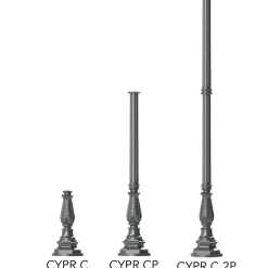 Kleine Säule CYPR C mit Akanthusblattkelch 41 / 99 / 157 cm
