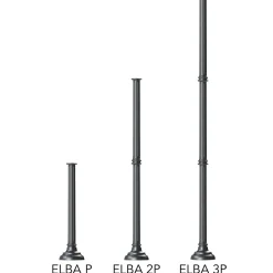 Kleine Säule ELBA P mit kannelierter Stange 66 / 124 / 182 cm