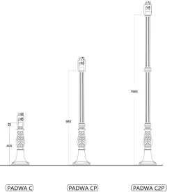 Kleine Säule PADWA C mit Blattornament 42 / 100 / 157 cm