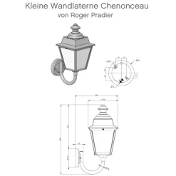 Kleine Wandlaterne Chenonceau 2 aus Frankreich