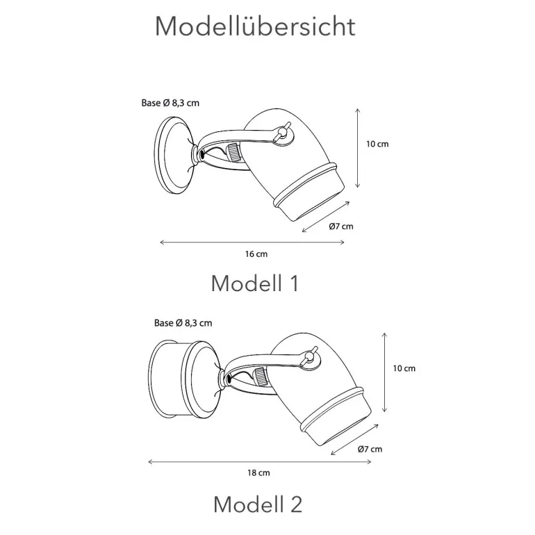 Kleiner Messing-Wandstrahler Micro-oh