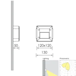 Kleines quadratisches Downlight Mini Varius 2