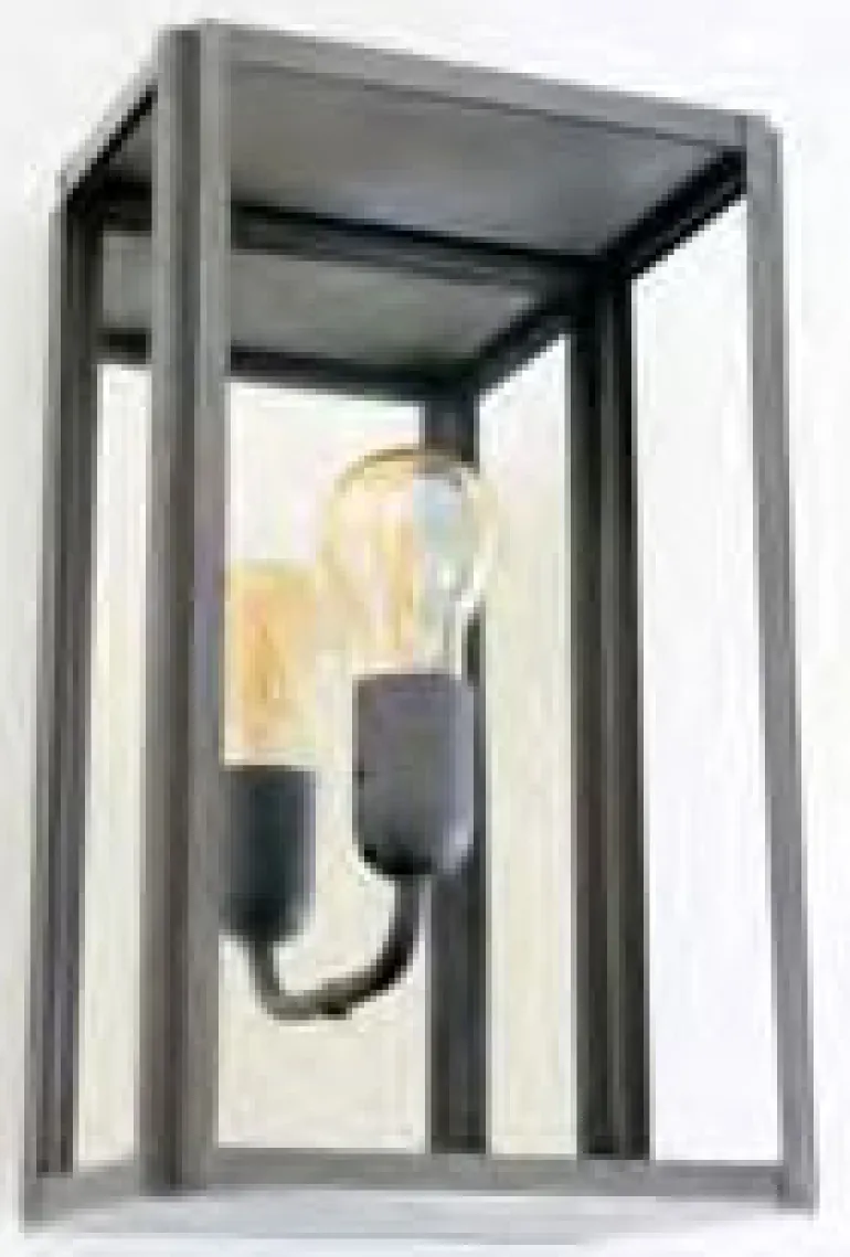Kubische Außenleuchte aus Messing Loft 9040