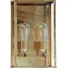 Kubische Messing-Wandleuchte Vitrine 2LL im Art déco-Stil