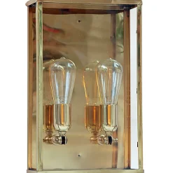 Kubische Messing-Wandleuchte Vitrine 2LL im Art dĂŠco-Stil