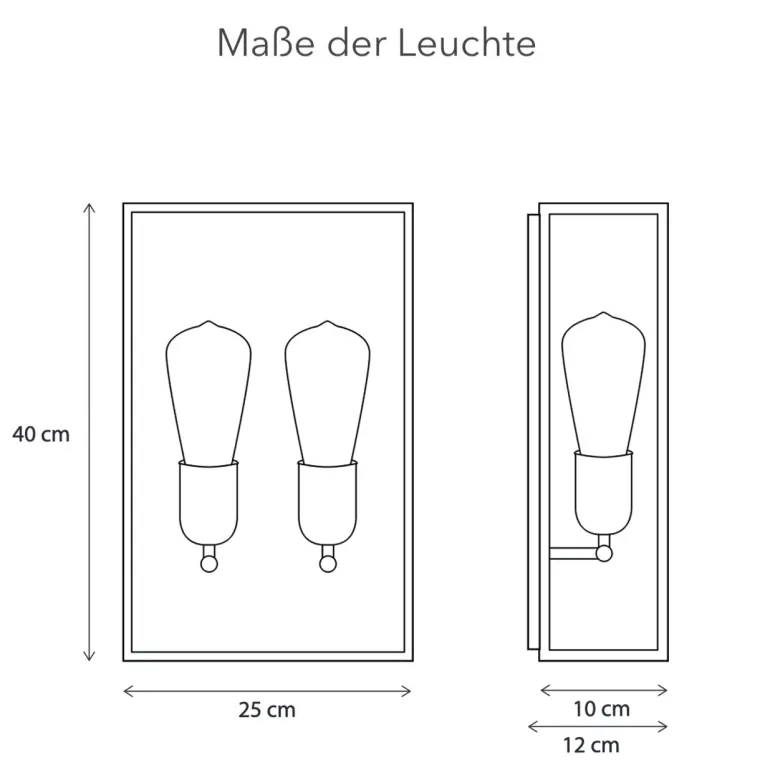 Kubische Messing-Wandleuchte Vitrine 2LL im Art déco-Stil