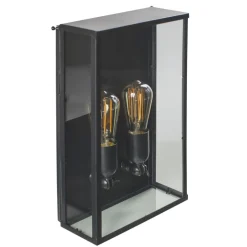Kubische Messing-Wandleuchte Vitrine 2LL im Art déco-Stil