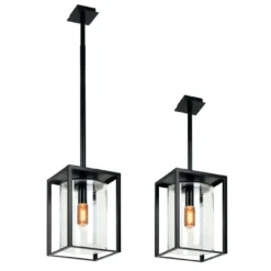 Kubische Pendelleuchte DOME mit Rundglas