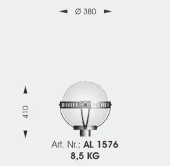 Kugelleuchte aus Schmiedeeisen WL 3450
