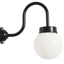 Kugelleuchte mit Aluminium-Wandarm 38-S OR, schwarz