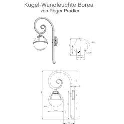 Kugel-Wandleuchte Boreal mit Bischofstab