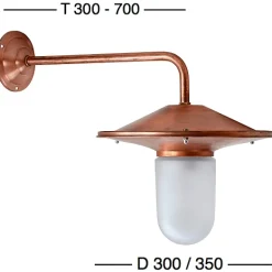Landhausstil-Wandleuchte Flensburg Kupfer