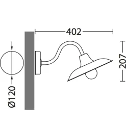 Landhaus-Wandlampe für Außen mit Schwanenhals