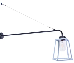 Lange Auslegerleuchte mit Glaszylinder Lampiok, IP 65