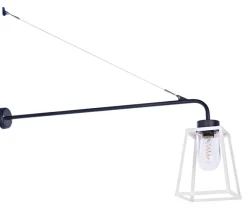 Lange Auslegerleuchte mit Glaszylinder Lampiok, IP 65
