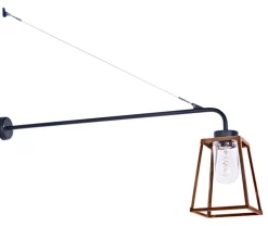 Lange Auslegerleuchte mit Glaszylinder Lampiok, IP 65