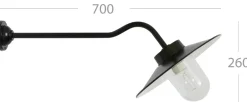 Lange Hofleuchte aus Aluminium 38-45 XL