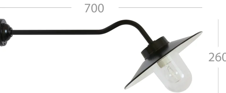 Lange Hofleuchte aus Aluminium 38-45 XL