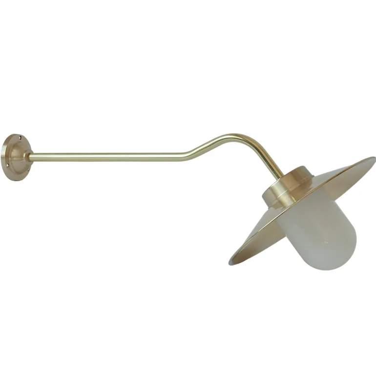 Lange Schirm-Wandleuchte für außen aus Messing 38-45 XL