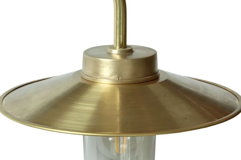 Lange Schirm-Wandleuchte für außen aus Messing 38-45 XL