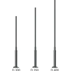 Laternenmast aus Stahl und Aluminium D 300 / 350 / 400 / 450 / 500 cm
