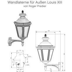 LED Wandlaterne für Außen Louis XIII