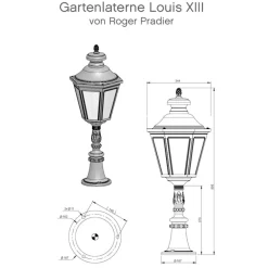 LED-Gartenlaterne aus Aluminium oder Messing Louis XIII