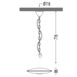 LED-Hängelampe mit Kette und Schutzklasse IP 65