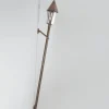 Mannshohe französische Wandfackel aus Messing