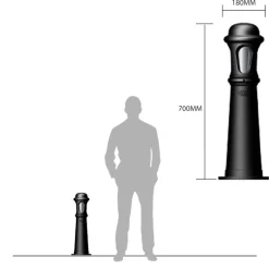 Massive Pollerleuchte, 70 cm