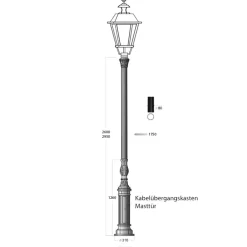 Mastleuchte mit vierseitiger Laterne S2KL.53