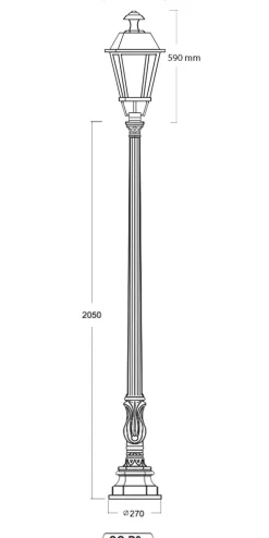Mastleuchte mit vierseitiger Laterne SO P1.51 TL