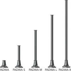Mastserie PADWA mit rundem Sockel 16,5 / 50 / 83 / 117 / 151 cm