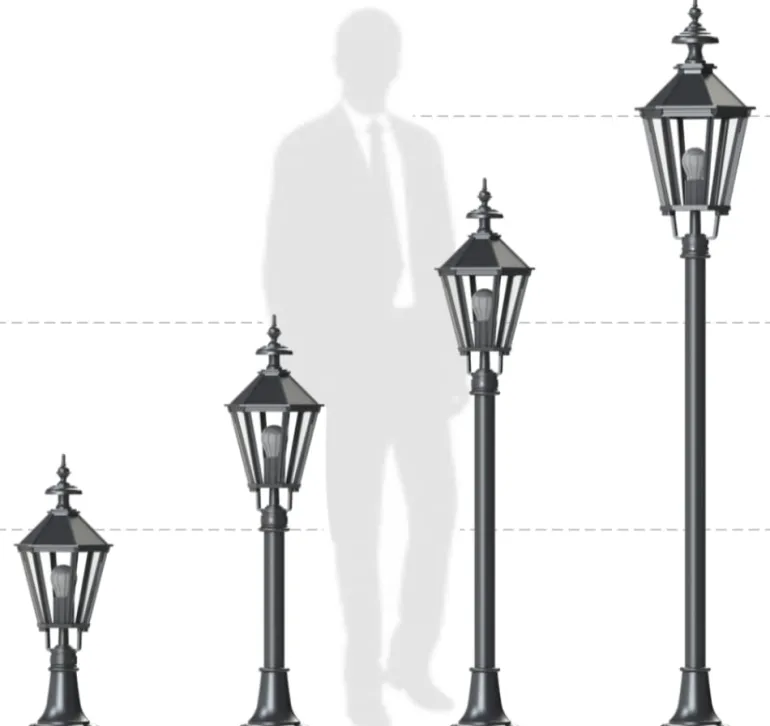 Mastserie PADWA mit rundem Sockel 16,5 / 50 / 83 / 117 / 151 cm