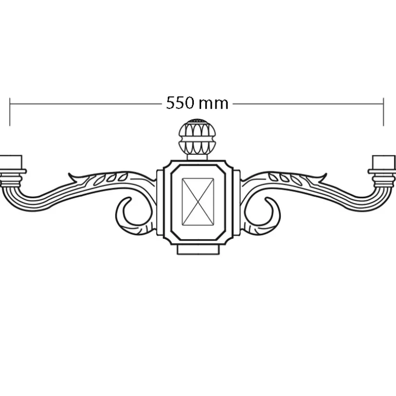 Mehrflammige Schinkel-Standleuchte Rodos 2P Arm 71