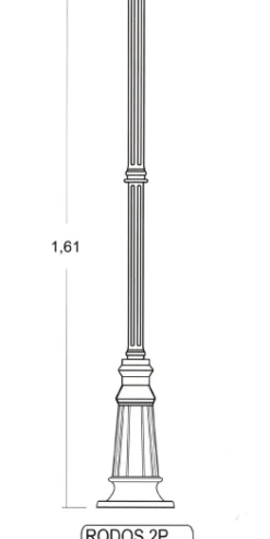 Mehrflammige Schinkel-Standleuchte Rodos 2P Arm 71