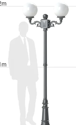 Mehrflammige Standleuchte mit Kugeln Rodos 2P Arm 01