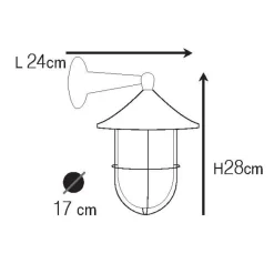 Messinglampe N° 54D für außen im Schiffsleuchten-Stil