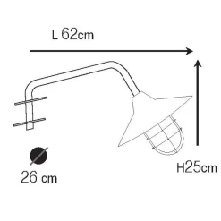 Messing-Schirmleuchte N° 8252 am langen Arm