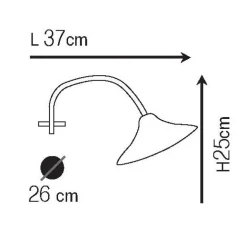 Messing-Schirmleuchte N° 52 am kurzen Arm