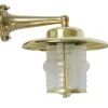 Messing-Wandlampe N° 75 mit gewelltem Rundglas