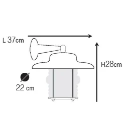 Messing-Wandlampe N° 75 mit gewelltem Rundglas