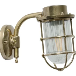 Messing-Wandlampe N° 816 mit Schutzglas am Ausleger